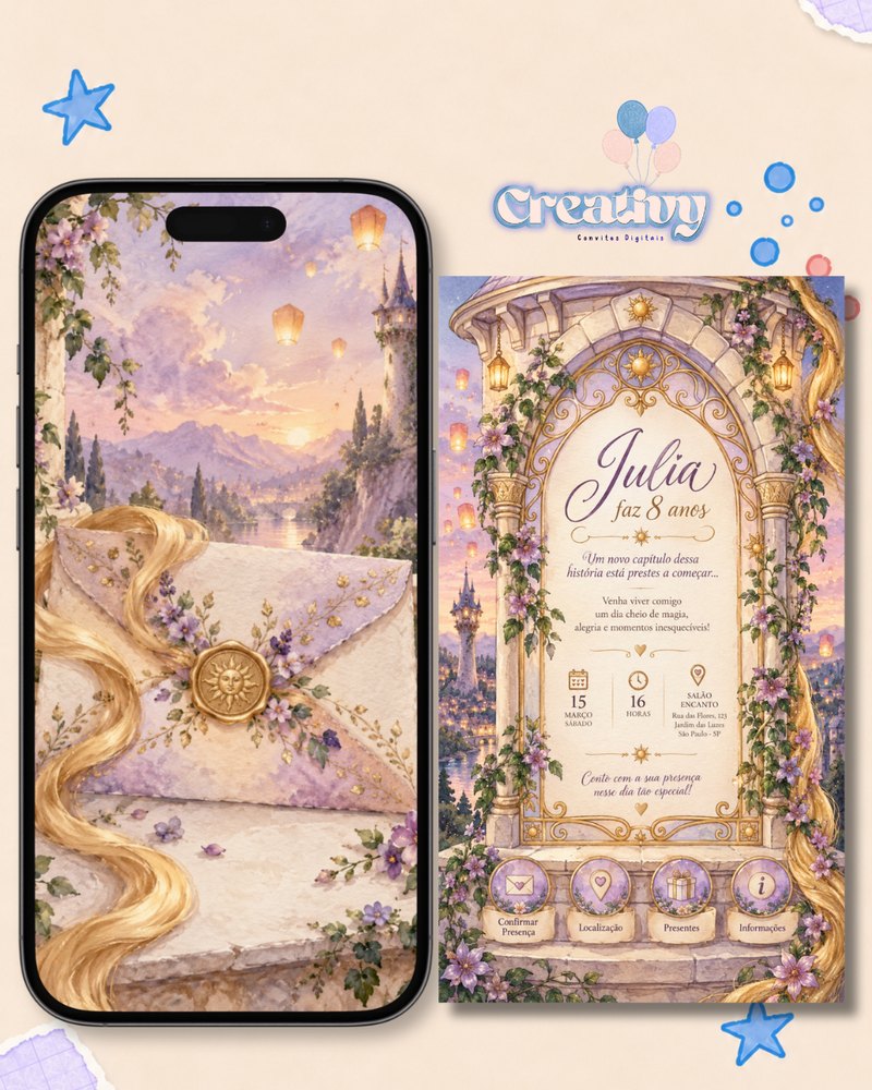 Convite Rapunzel